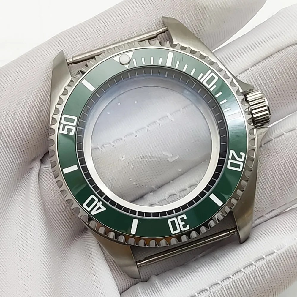 Новинка, водостойкая Серебристая задняя крышка из нержавеющей стали 904l с зеленым призраком и сапфиром длиной 100 м, 45 мм