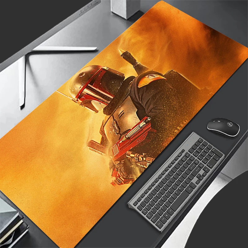 

Star Wars Boba Fett Gaming Mouse Pad Playmat Cool Computer Desk Accessories Soft 500*1000 Laptop Carpet 900x400 HD Mousepad