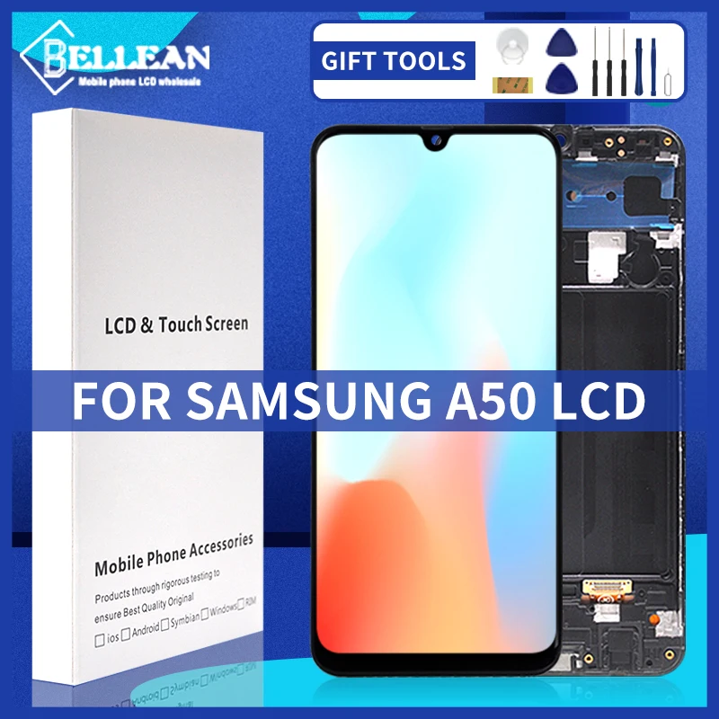 ЖК-дисплей Catteny 6 4 дюймов с сенсорным дигитайзером в сборе для Samsung Galaxy A50 дисплей