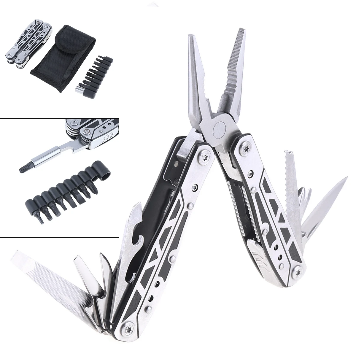 

Mini Multifunction Built-in Type Combination Folding Pliers Tool with Screwdriver Set and Hand Polished Surface Treatment