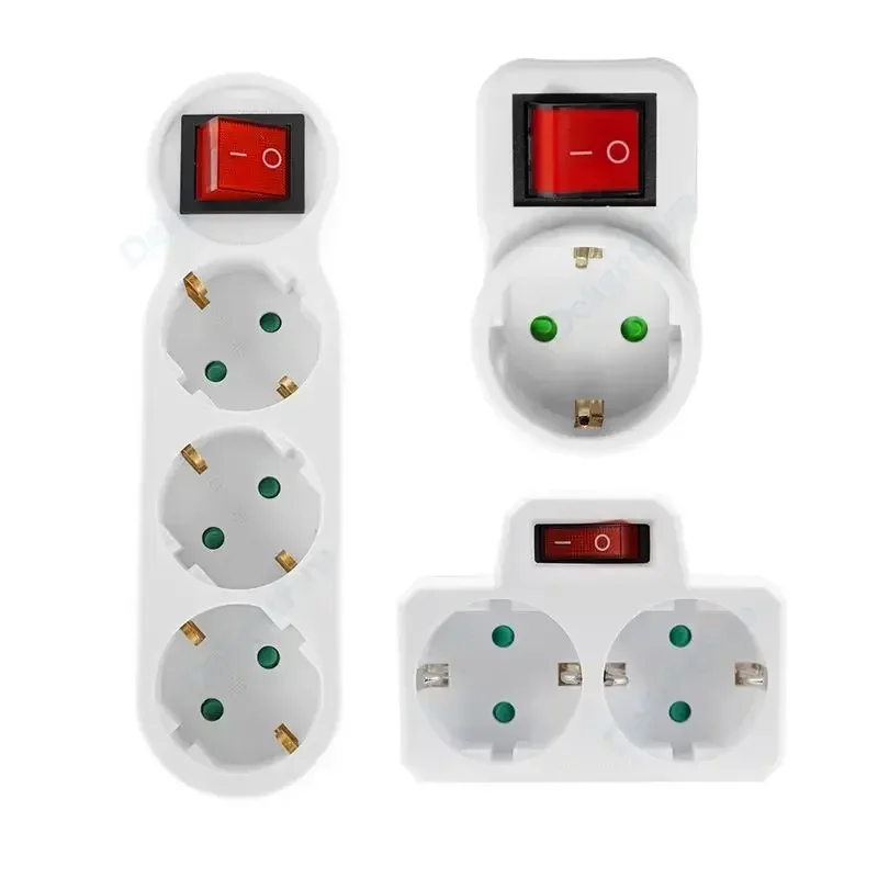 Адаптер вилки европейского стандарта с переключателем ВКЛ/ВЫКЛ Розетка питания