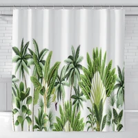 tropical green plant leaf bathroom shower curtain 3d printing curtain for bath bathroom decoration accessories