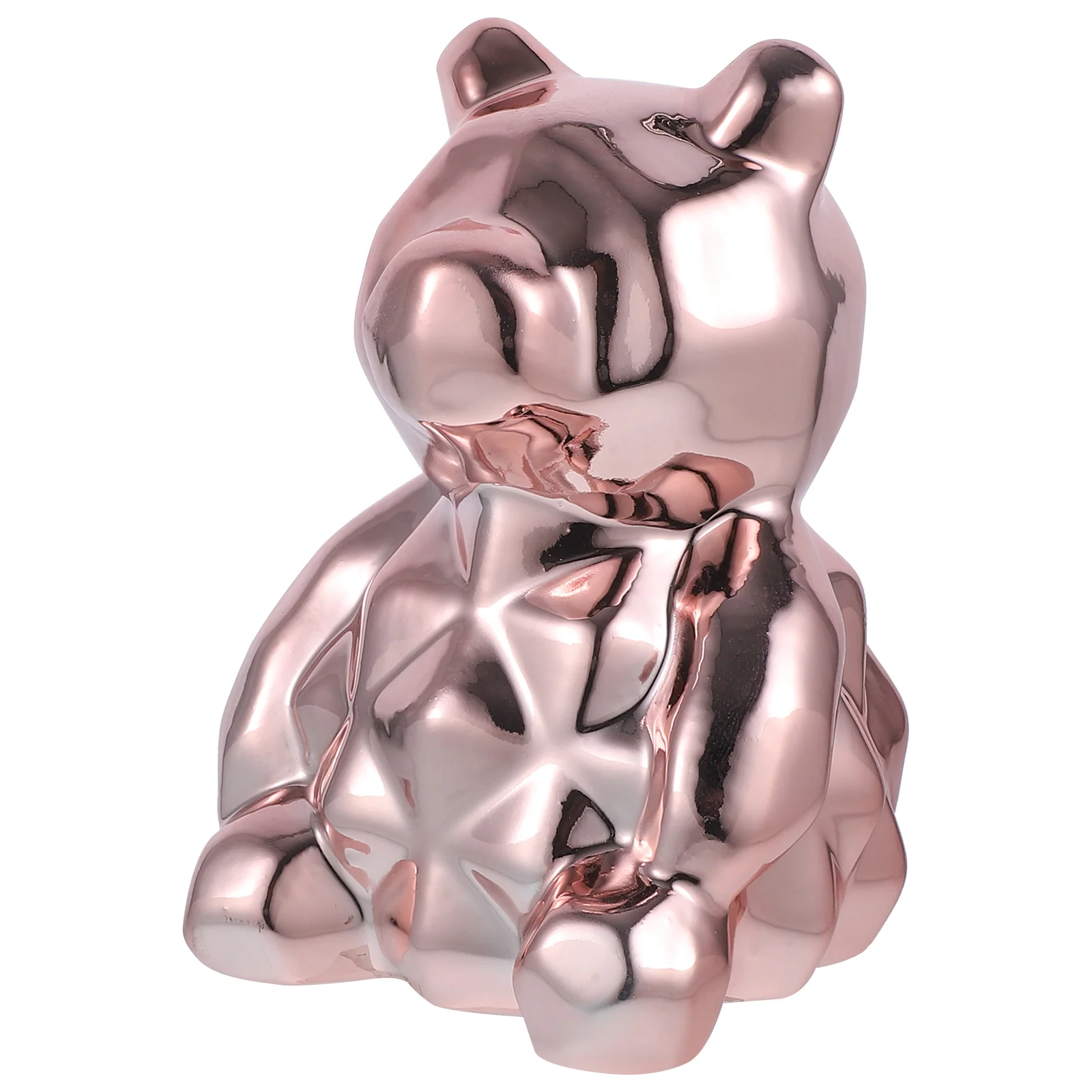 

Electroplate Bear Model Animal Shaped Crafts Ceramic Animal Decors Animal Figurine