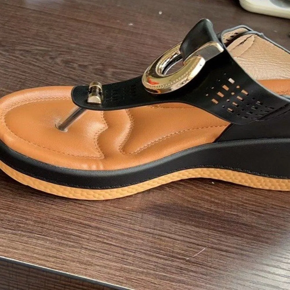 Foreign trade women's shoes 2022 summer new products beach toe wedge sandals and slippers women's large size Roman sandals