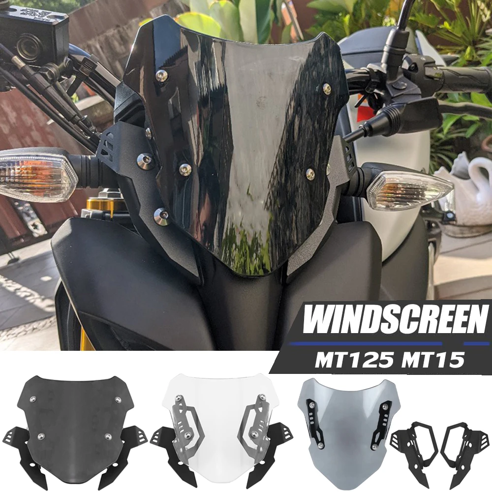 

Motorcycle MT-125 Windshield Windscreen Wind Deflector For YAMAHA MT-15 MT15 MT 125 15 2018 2019 2020 2021 2022 MT125 Pare-Brise