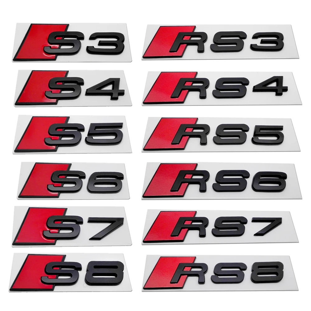 

ABS Car Sticker Emblem Badge Decal Decoration Suitable for Audi S3 S4 S5 S6 S7 S8 RS3 RS4 RS5 RS6 RS7 RS8 Logo A3 A4 A5 A6 A7 A8