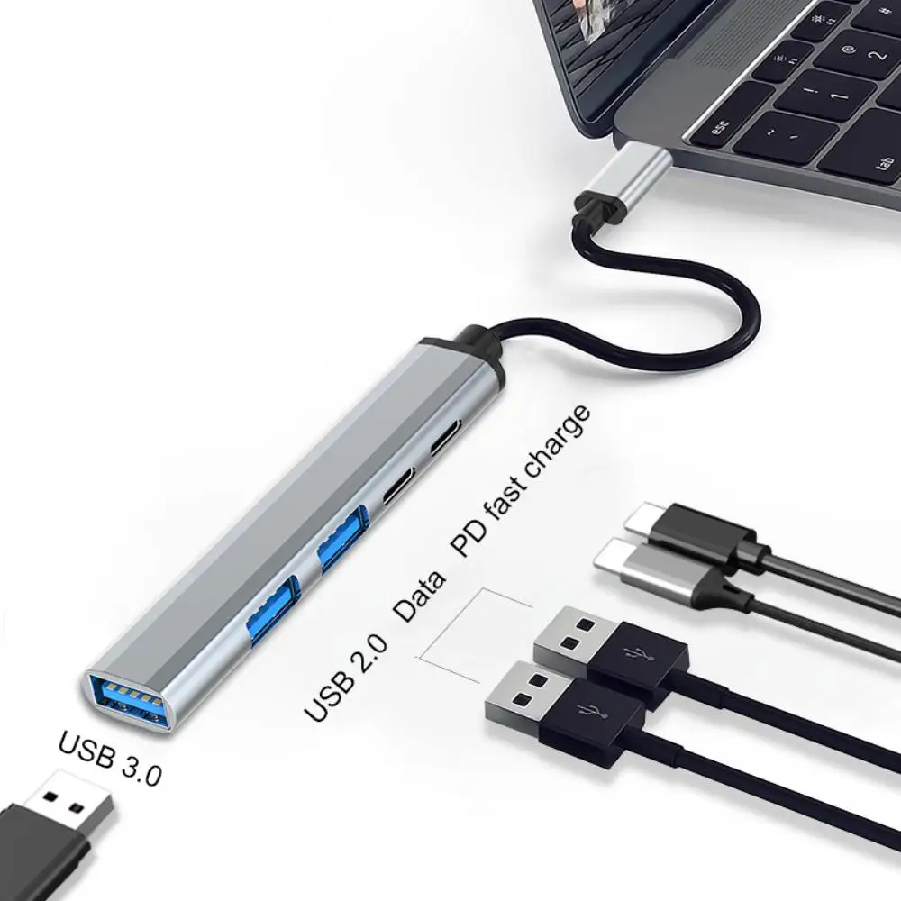 

USB-концентратор 5 в 1, USB Type-C, 5 портов, 65 Вт