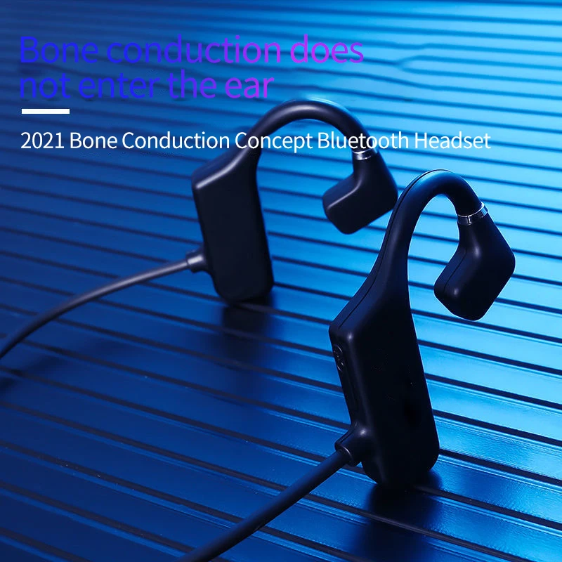 

Noise Reduction Bluetooth Headset Waterproof Wireless Earbuds Not In-ear Bone Conduction Headphones 120H Standby Time Earphones