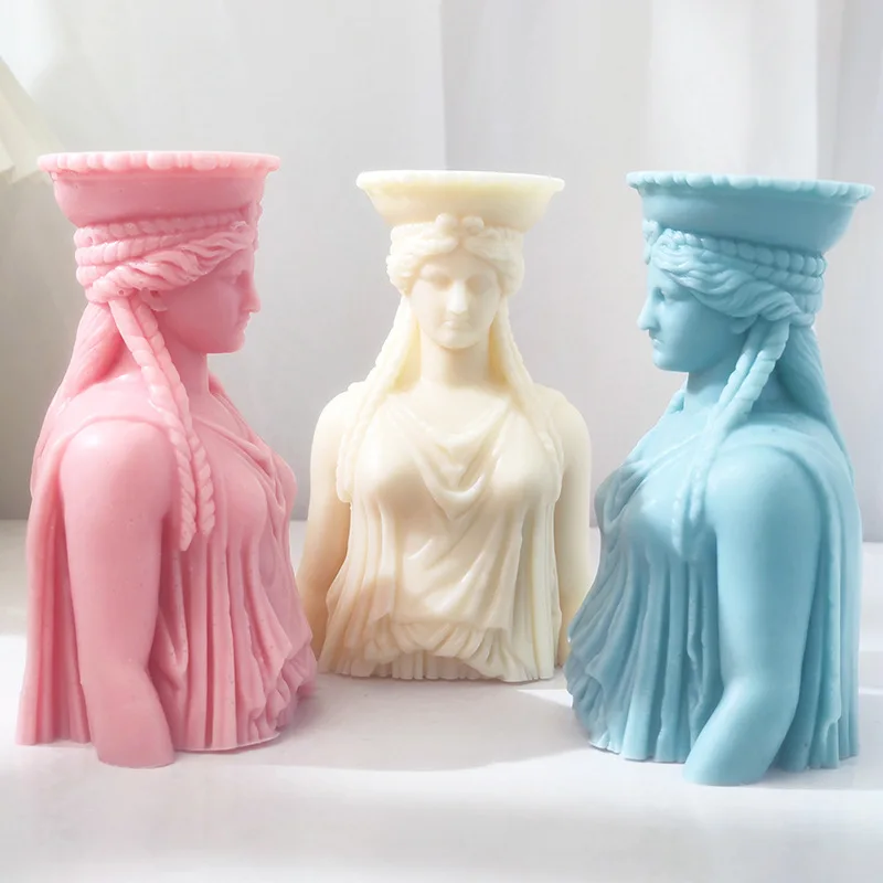 Греческая женская скульптура бюста Свеча для портретов силиконовая форма