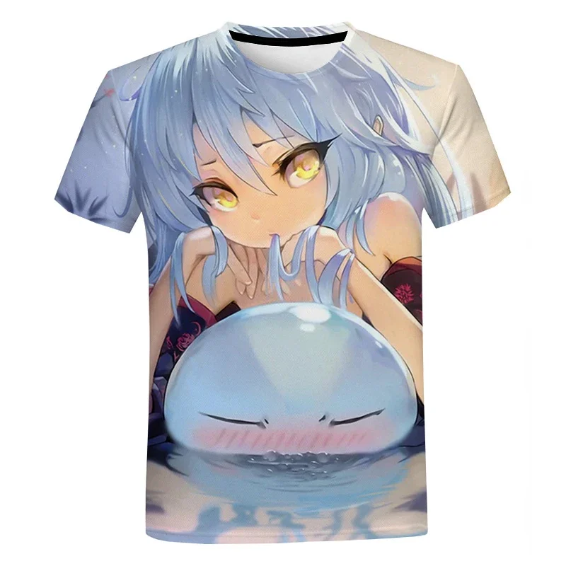 

Game That Time I Got Reincarnated as a Slime 3D Print T Shirts Oversized Men's Clothing Quality Haikyuu T-shirt for Men Tee