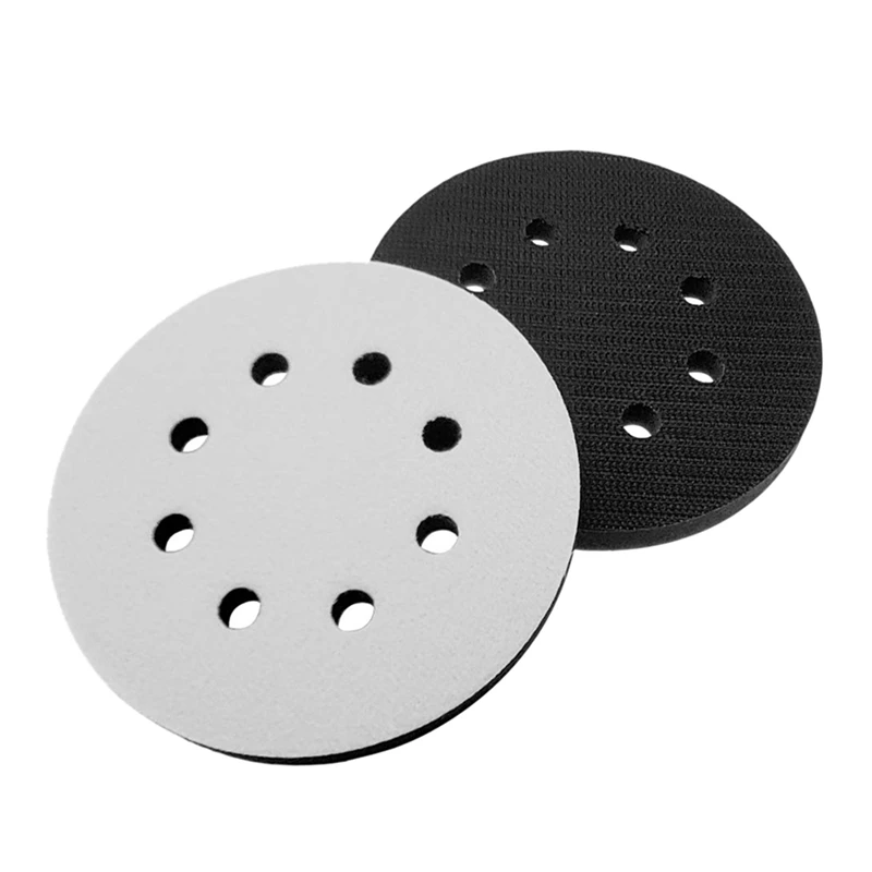 

6PCS 5 Inch(125Mm) 8-Hole Soft Sponge Interface Pad For Sanding Pads And Hook And Loop Sanding Discs For Uneven Surface