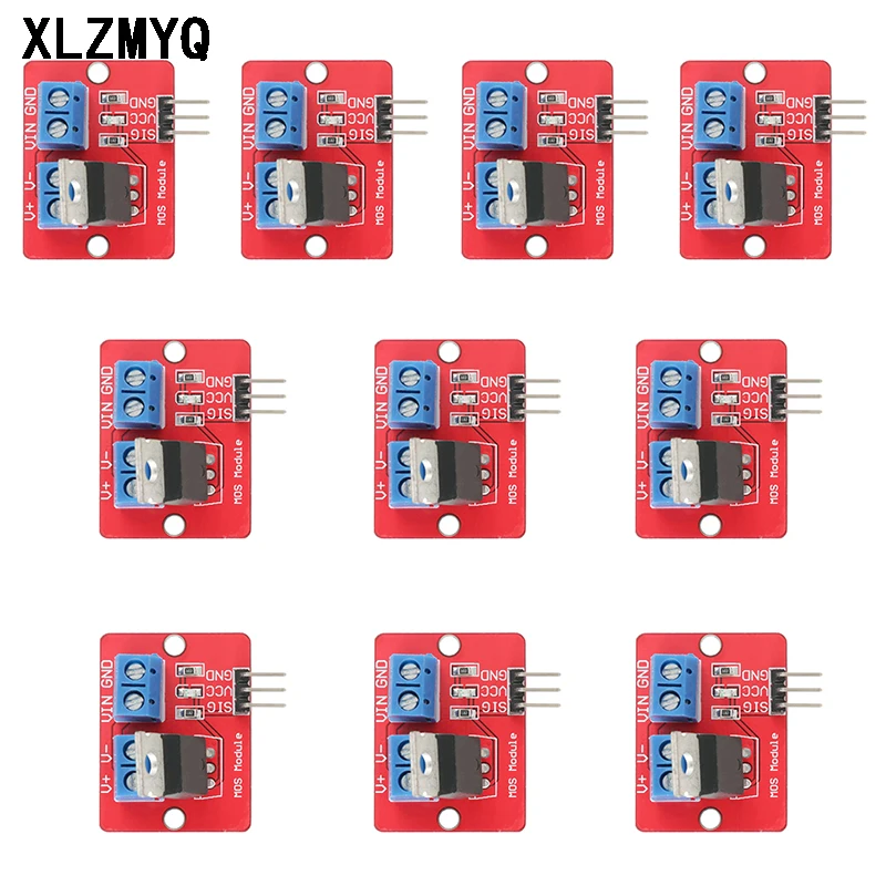 Фото 10 шт. IRF520 модуль драйвера MOSFET, модуль драйвера, совместимый с микроконтроллером, кнопочный привод MOSFET Arduino MCU ARM №1