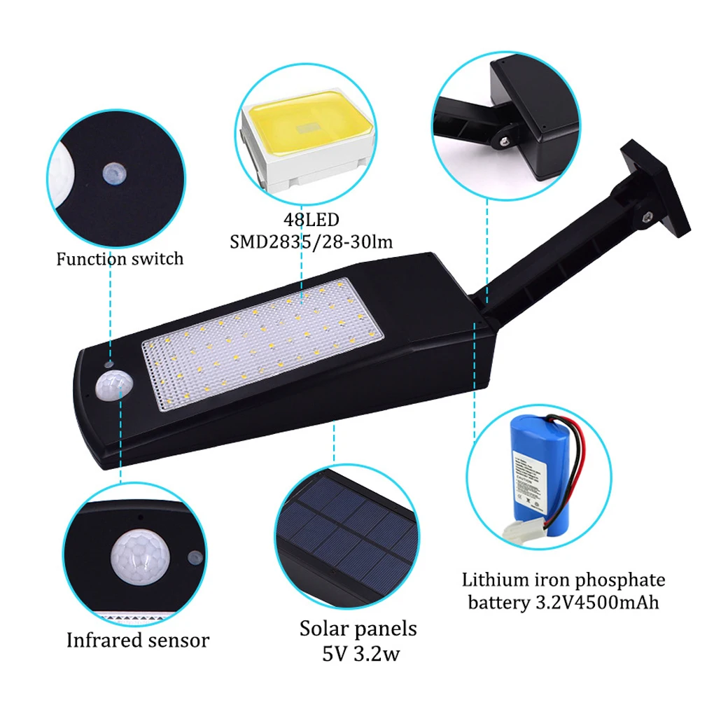 

Solar Light Wall Lamp Road Lantern Long Distance Lighting Device Compact Size