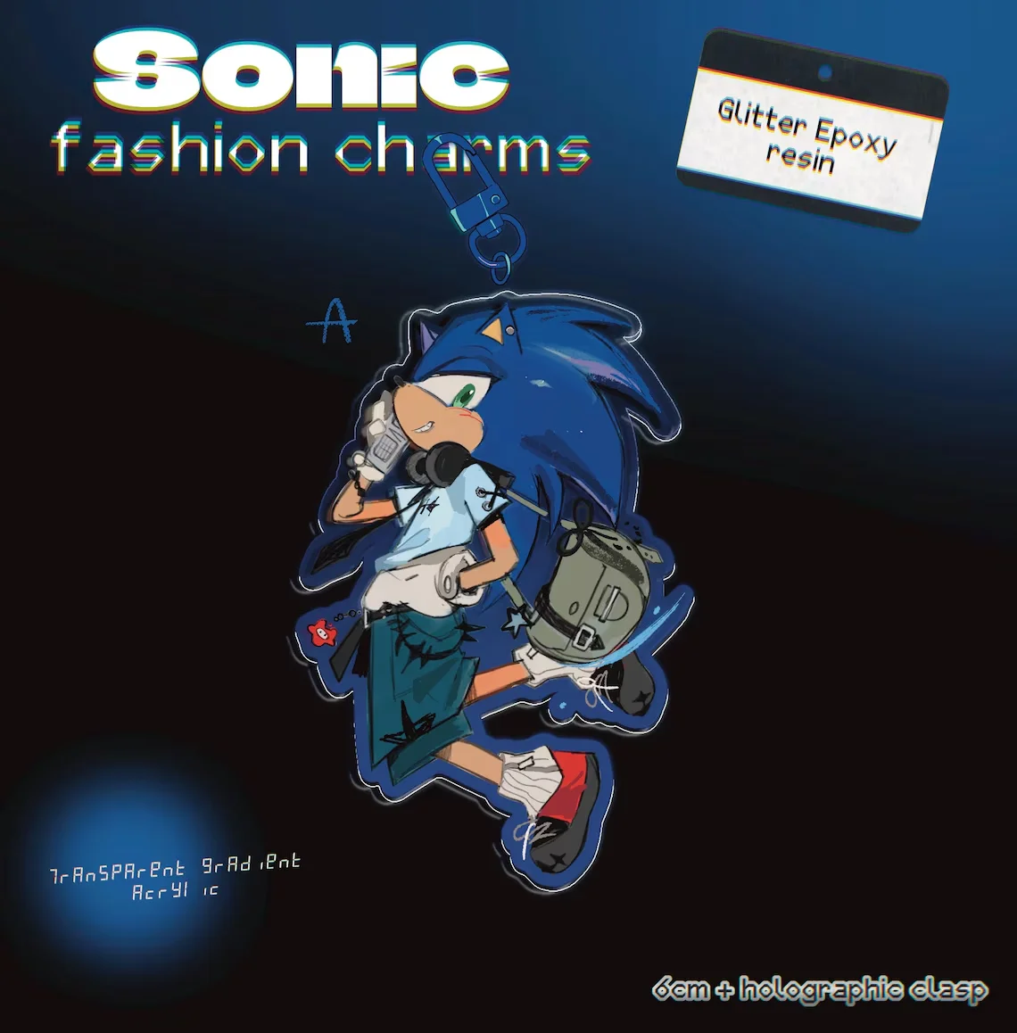Фото Акриловый кулон Sonic Fashion, коллекция для фанатов аниме №2