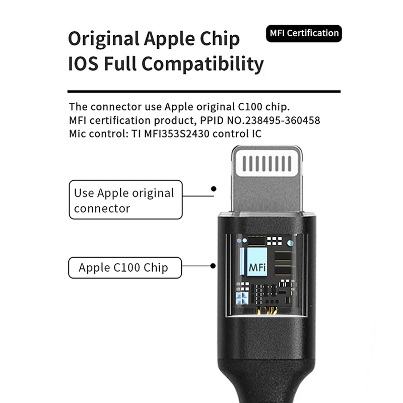 HIFI Наушники апгрейд-кабель QDC/MMCX/0.78 для Apple c100 Lightning 8N высокочистый OFC с микрофоном для iPhone/Shure/KZ/ZSN on.