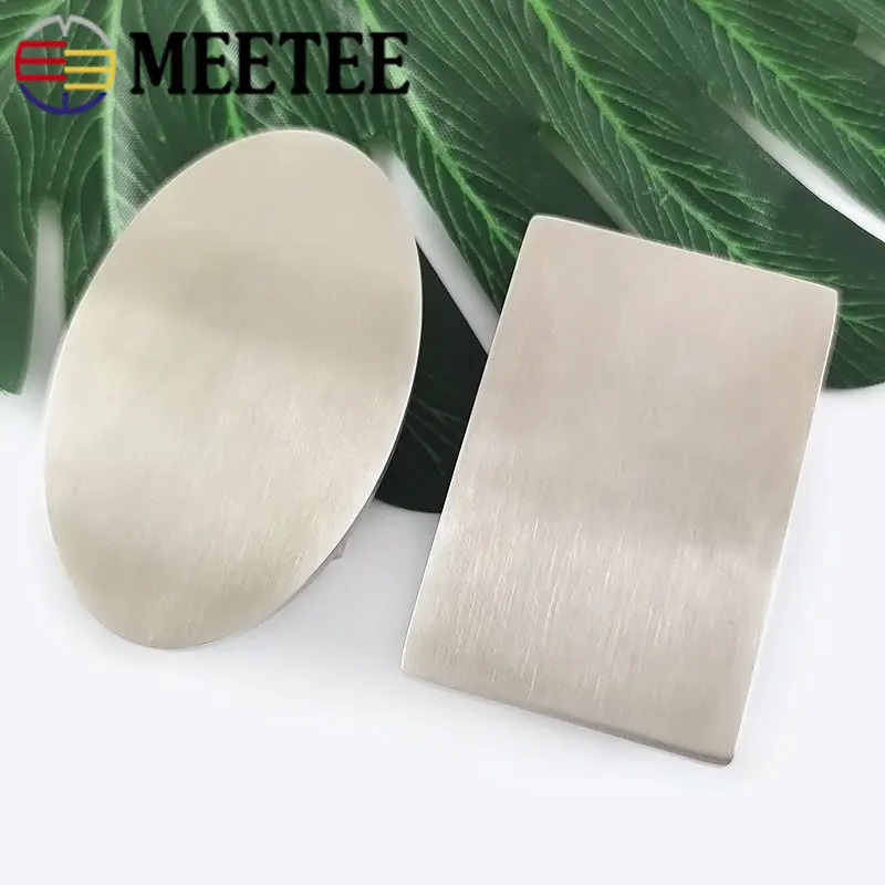 

Meetee 1Pc 35mm/40mm Stainless Steel Belt Buckles Metal Smooth Plate Buckle for Men's Waistband Head Pin Automatic Clasp Crafts