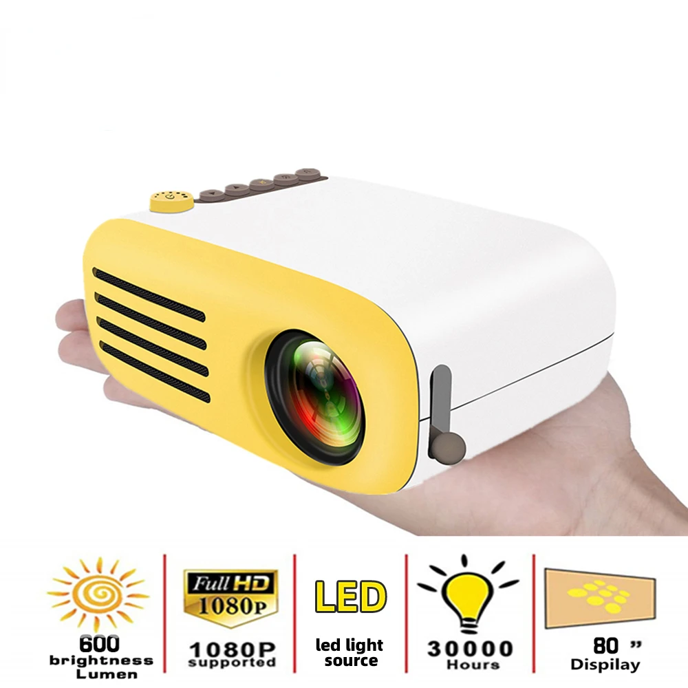 

Yellowish white YG200 LED Projetor 800 Lumens 480*272 Pixels HDMI-compatible USB Mini Home Movie Multi-Media Player