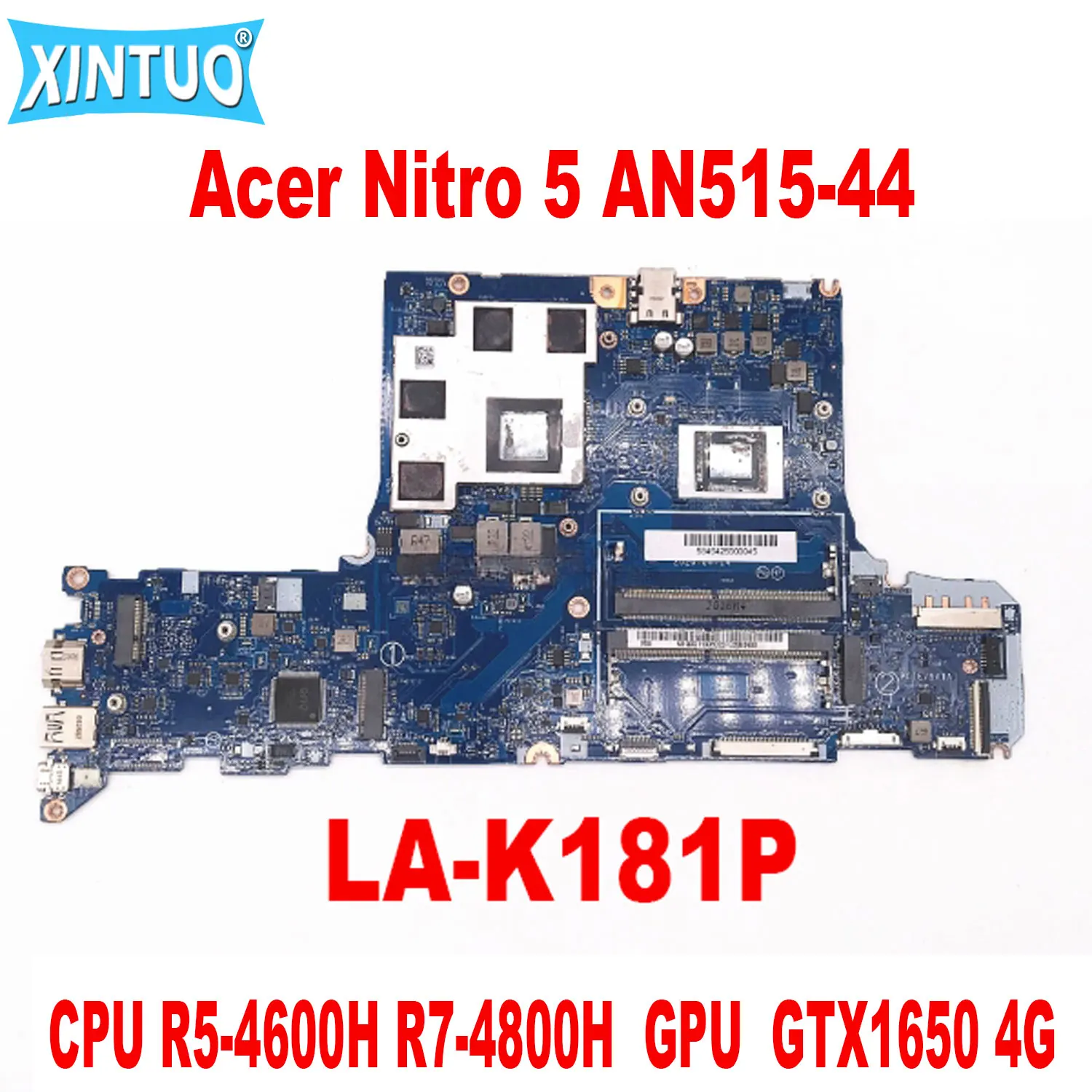 

FH51S LA-K181P Motherboard for Acer Nitro 5 AN515-44 Laptop Motherboard with CPU R5-4600H R7-4800H GPU GTX1650 4G DDR4 100% Test