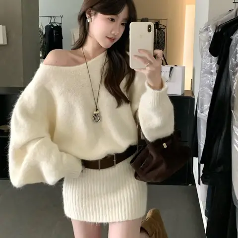 Женский вязаный пуловер из полиэстера