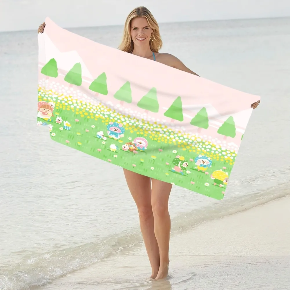 Kawaii K-Kanaheis Быстросохнущее Тонкое Полотенце Для Пляжа Йоги Плавания Бега