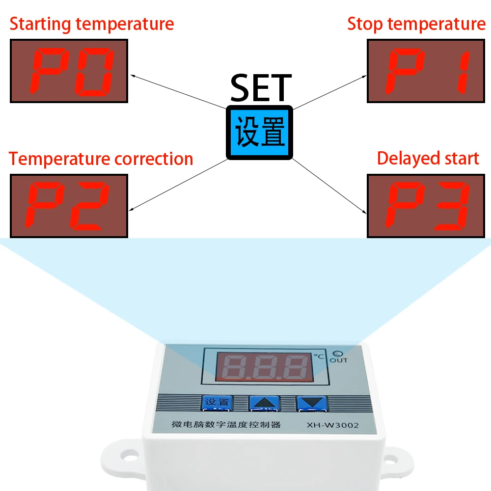 Цифровой регулируемый термометр W3002 новый терморегулятор постоянного тока 12 В 24