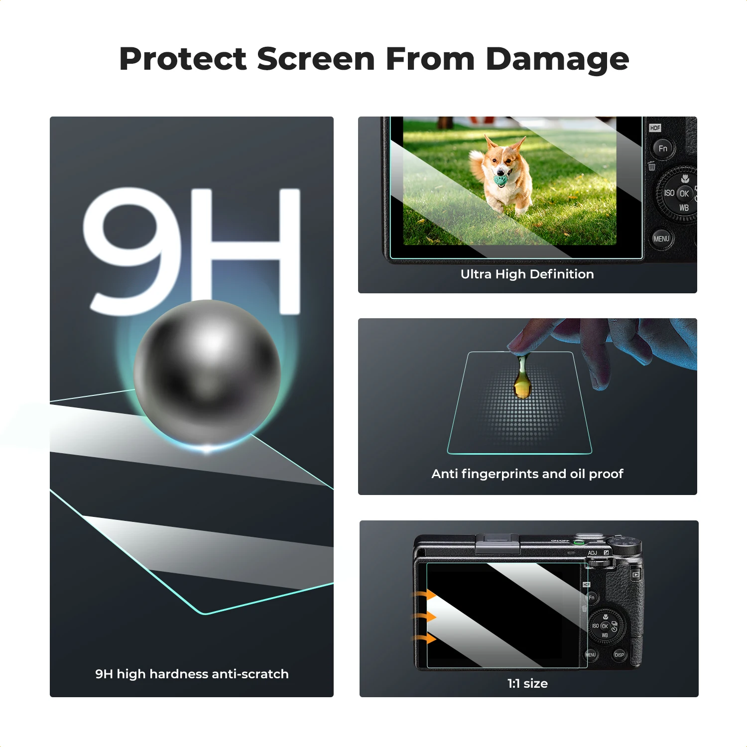 Фото Защитная пленка для экрана камеры K&F Concept*3 для RICOH GRIII GRIIIx и уровня горячего башмака №4