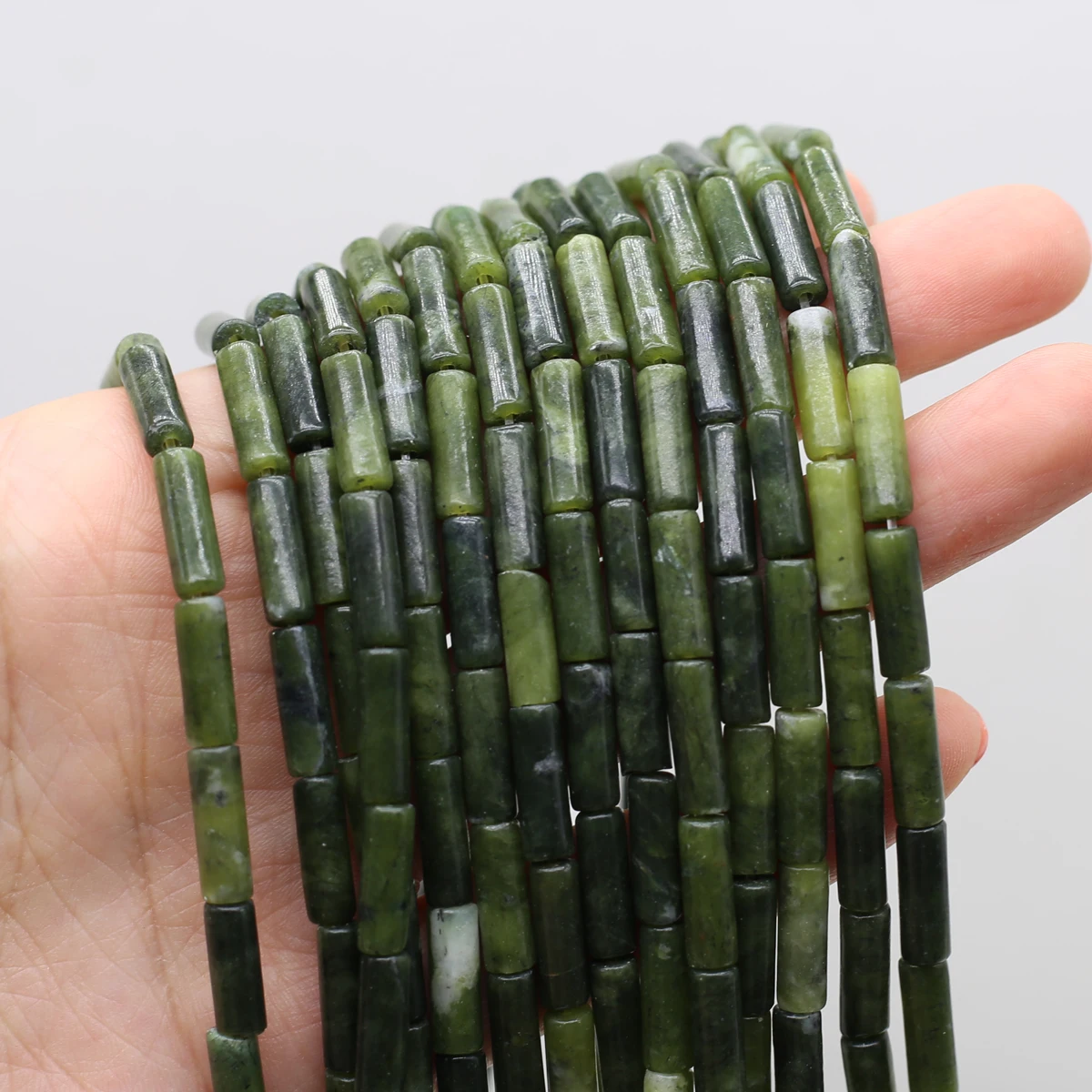 

Natural Stone Jade Beads Cylindrical Loose Spacer Tube Bead for Jewelry Making Diy Women Necklace Bracelet Accessories