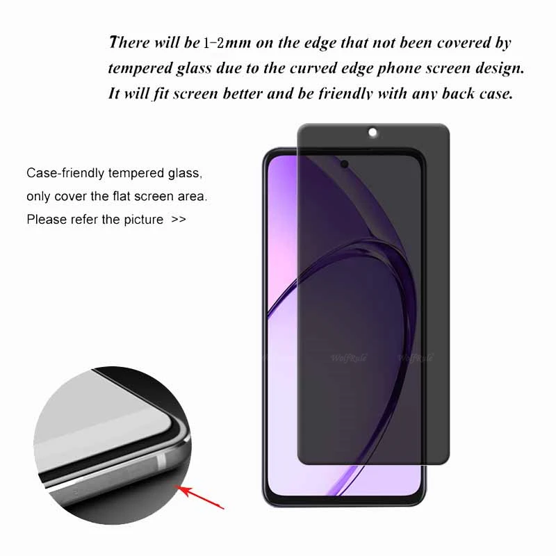 4 шт. для OPPO A3 Pro стекло закаленное HD 9H Защитная конфиденциальность антишпионская