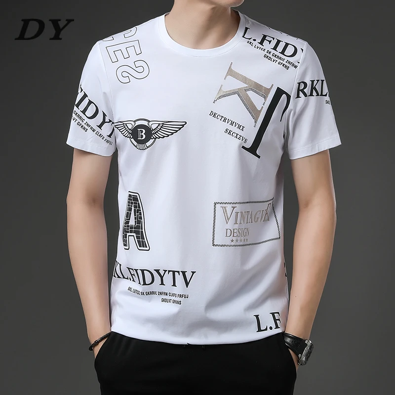 

Мужская Повседневная футболка с коротким рукавом DY, дизайнерская Классическая футболка из эластана, лето 2022