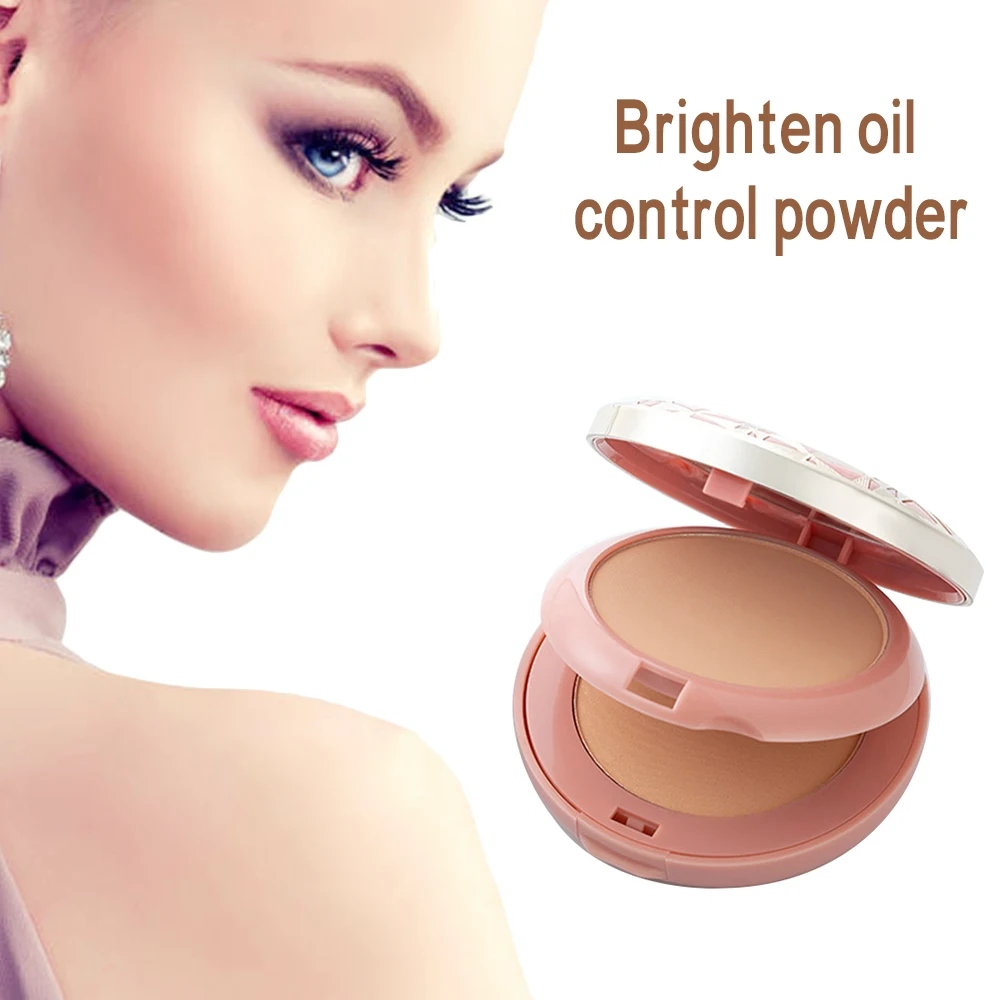 

Natural Mineral Pressed Powder With Puff Face Concealer Foundation Compact Powder Oil-control Brightening Tone Makeup Powder