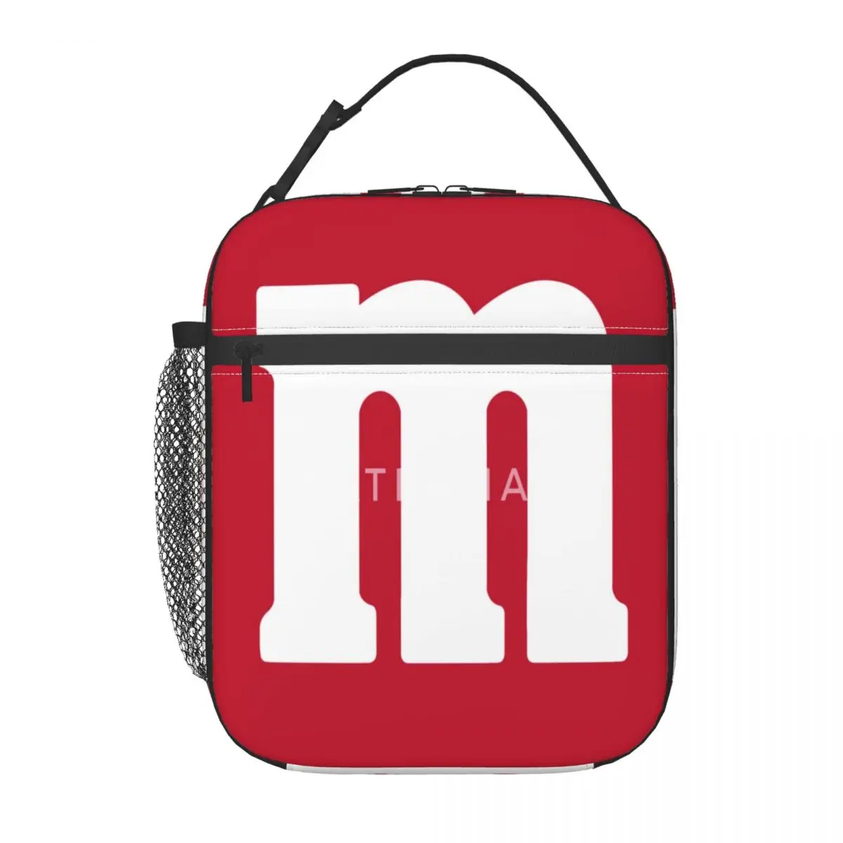 

LETTER M Insulated Lunch Bag Fashionable With Zipper Mesh Bag Office Insulated Lunch Bag Customizable