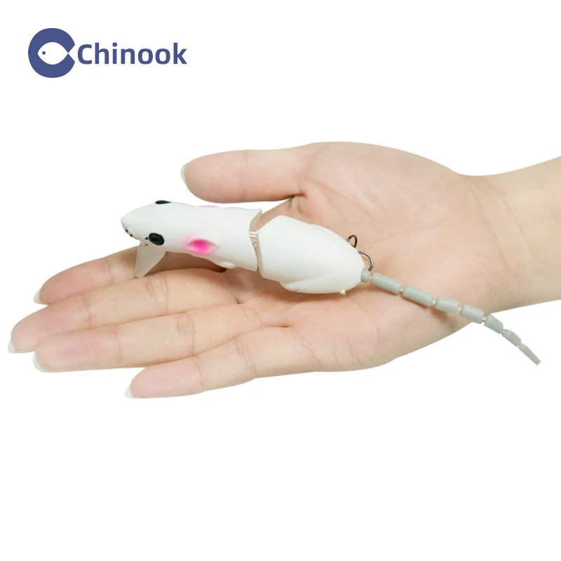 Фото Chinoo15.5g 85 мм Topwater rat wakebait, многосекционная приманка в виде мыши, искусственная приманка, приманка в виде крысиного гольяна, воблер, рыболовные приманки для ловли окуня №4