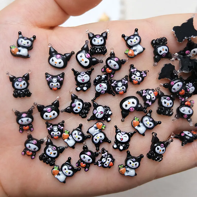50 шт. оптом милые Смешанные Подвески для ногтей Мультяшные Sanrioed Hello Kitty Kuromi