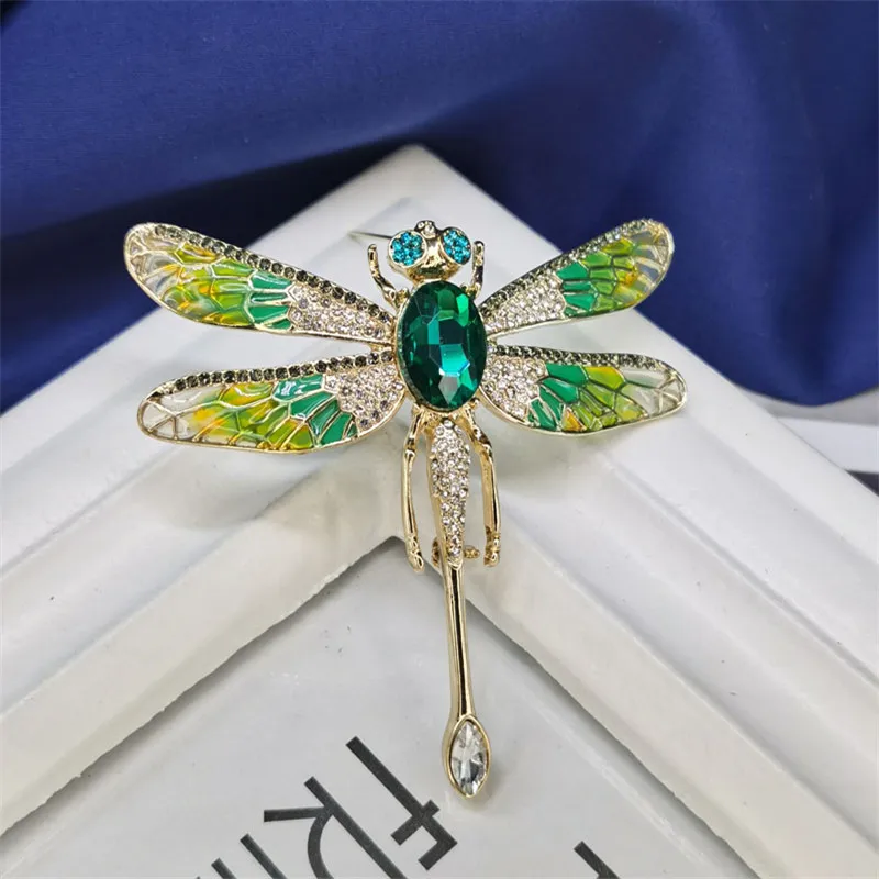 

Smart wings dragonfly brooch European and American gradient enamel oil dripping gem insect women's brooch