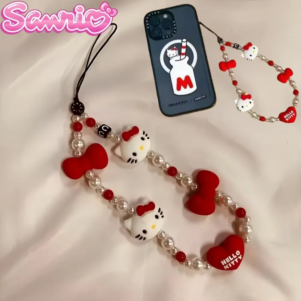 Чехол для телефона HelloKitty с рисунком Sanrio девочек чехол сердечком и бусинами