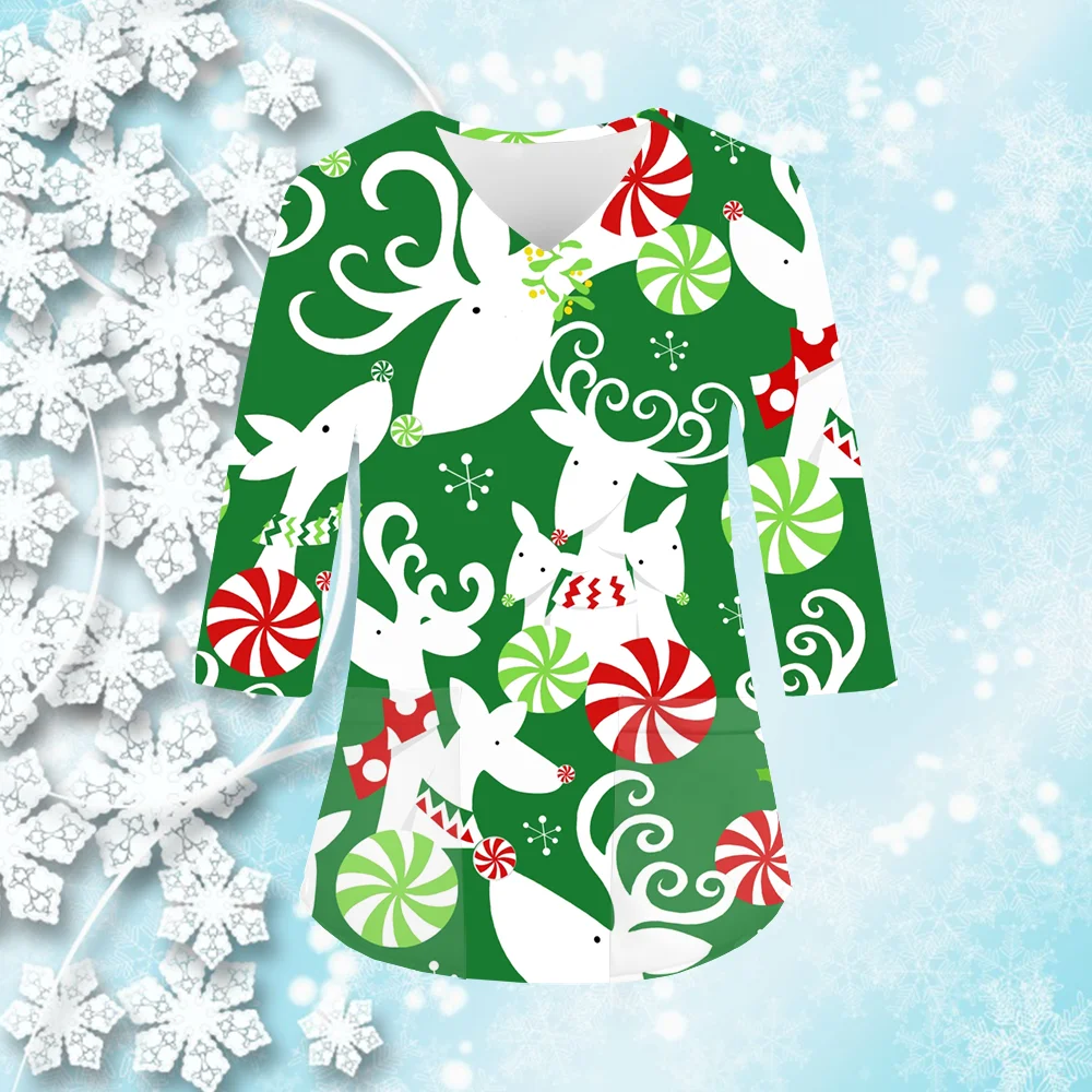 Рождественская коллекция с принтами униформа медсестры стоматологическая