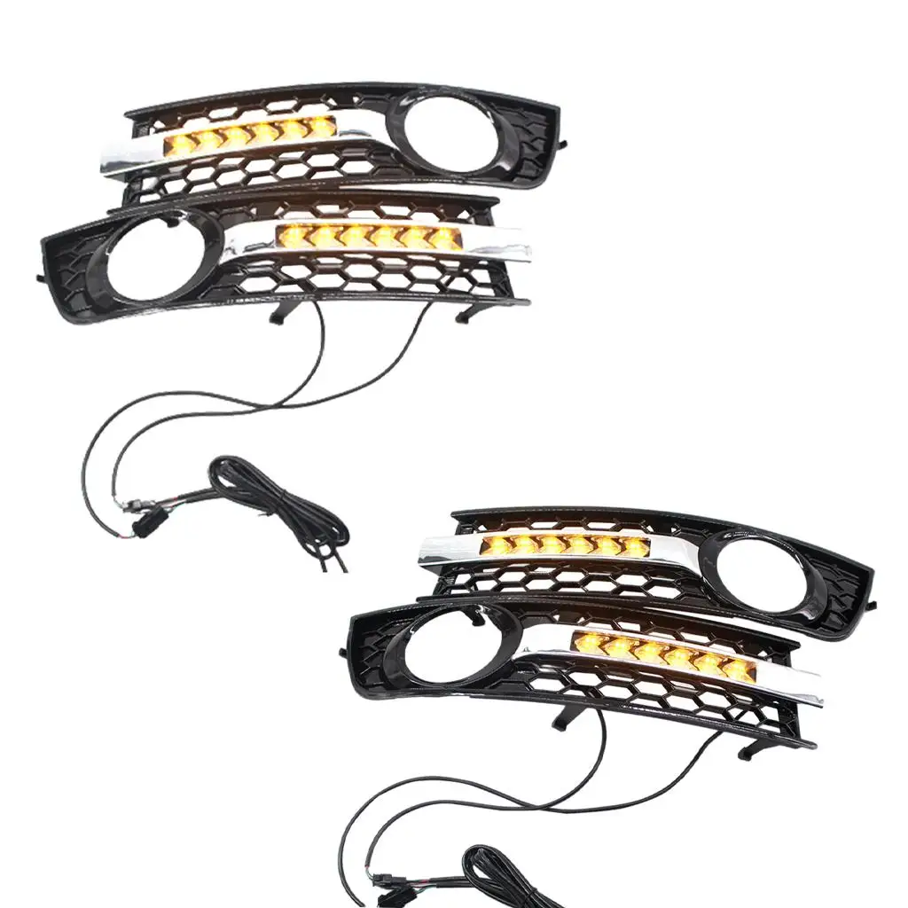 

Car Front Fog Light Grilles Cover Honeycomb Style Trim Frame Kit for Audi A4 2001-2005