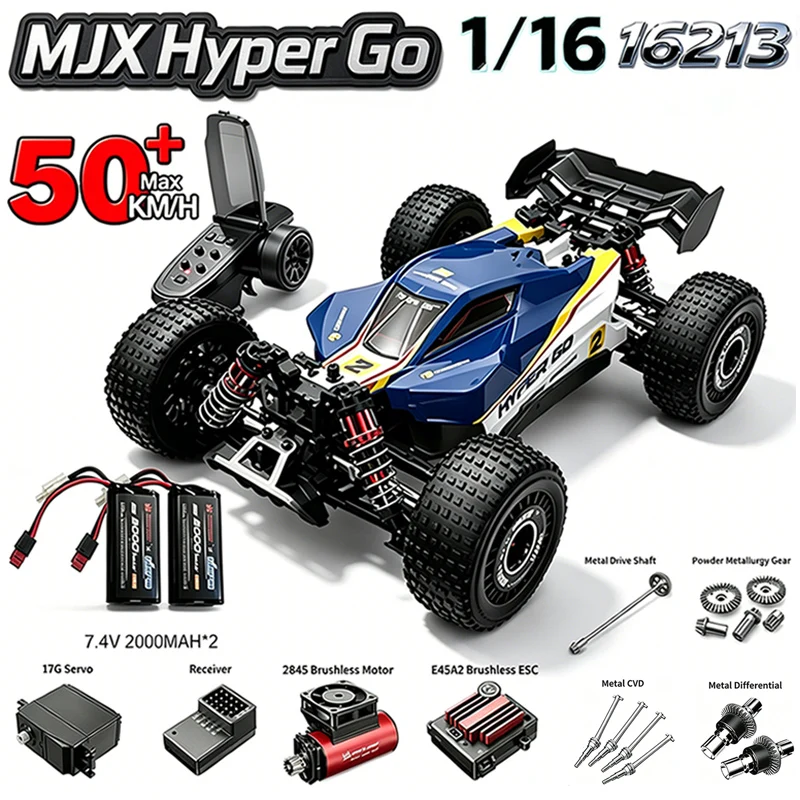 Фото Новая радиоуправляемая машина MJX Hyper Go 16212 16213 16218 1/16 4WD, 60 км/ч, бесщеточная, для гонок, 2.4G, внедорожный грузовик, игрушка на радиоуправлении №2