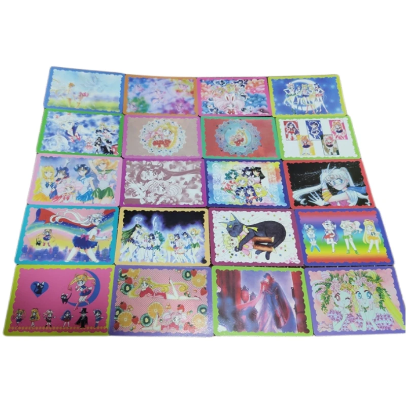 

20pcs/set Animation Characters Sailor Saturn Tsukino Usagi Aino Minako Chibiusa Sticky Flash Card Classics Anime Collection Toy