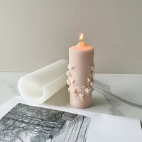 3d cylindrical scented candle mold silicone diy handmade soap plaster epoxy resin mould home decoration ornaments 2022 new