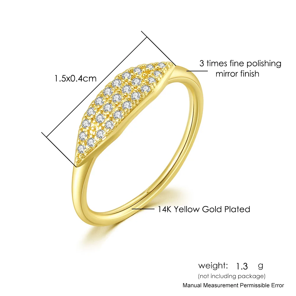 Minimalist Women's Stacking Rings Dainty Trendy Zirconia Gold Color Crystal Finger Accessories for Female Jewelry Wholesale R737 images - 6