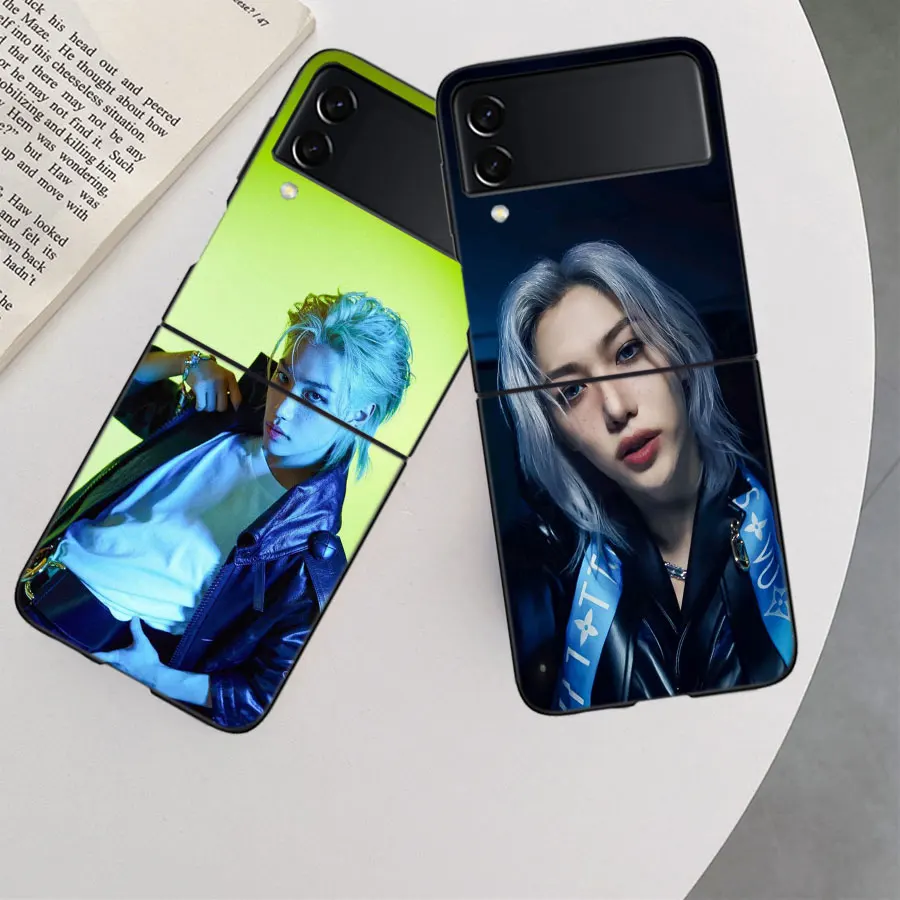 Чехол F-Felix Lee SKZ для Samsung Galaxy Z Flip 6 5G 5 4 3 черный жесткий чехол сотового телефона