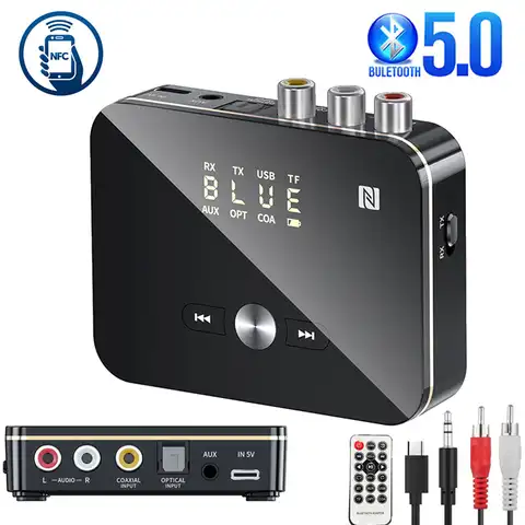 Приемник-передатчик Bluetooth BT5.0, FM, стерео, AUX, 3,5 мм, RCA
