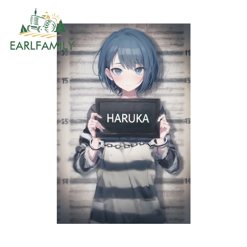

EARLFAMILY 13 см x 8,7 см наклейка на автомобиль Haruka заключенный мультяшный тюремный девушка на окно багажник мотоциклетная наклейка гоночные граффити наклейки