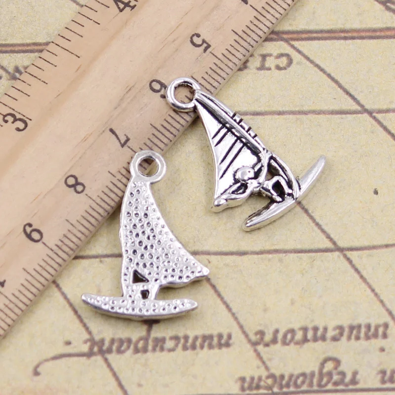 

12pcs Charms Windsurfer Windsurfing Sailing 26x16mm Tibetan Pendants Antique Jewelry Making DIY Handmade Craft