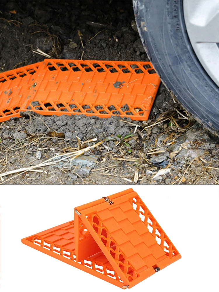 

Traction Boards Offroad Car Wheel Anti-Skid Pads Extraction Mats For Vehicles Stuck In Mud Sand And Snow 2 Pack Orange