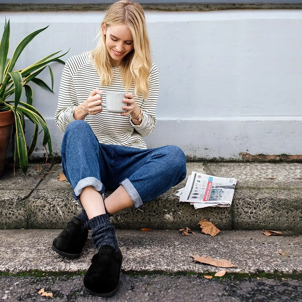 Замшевые сабо Crestar для женщин клоги унисекс с регулируемой пряжкой поддержкой