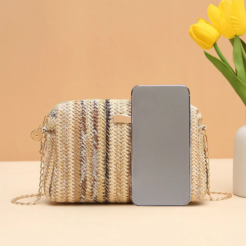 Плетеная соломенная сумка из ротанга для женщин