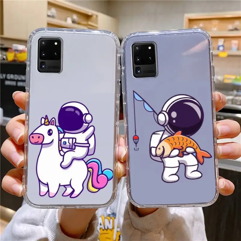 

Little Astronaut Phone Case For Samsung Galaxy S30 S30ultra5GA70 Edge Note10 Transparent Cove