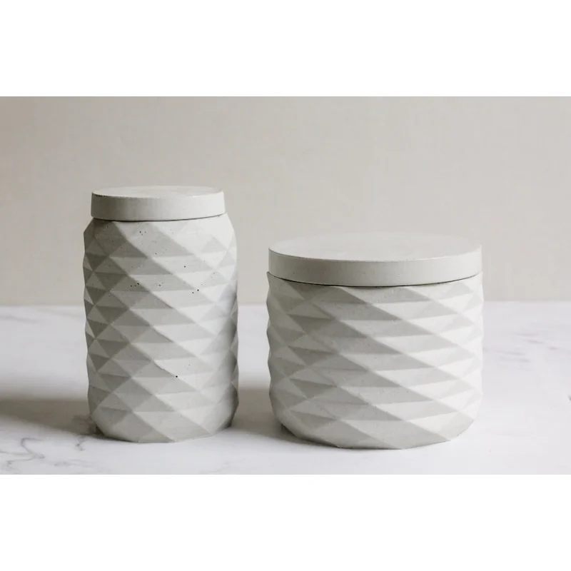 

Concrete Canister Set-Bathroom Kitchen Canisters-Modern Home Decor Accents salt and pepper shakers Set of 2 (1 of each